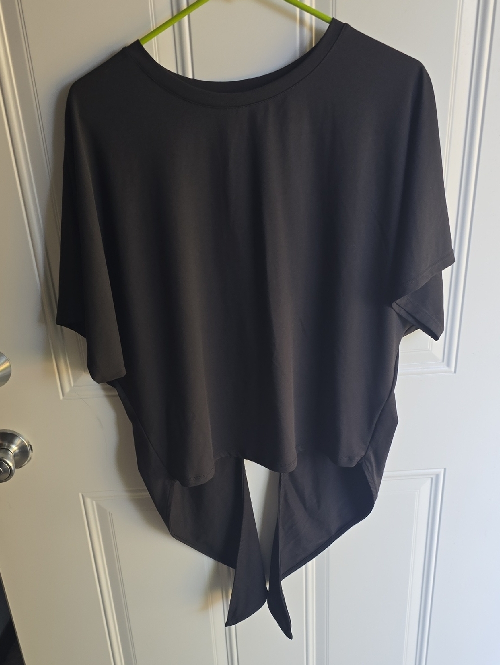 HALARA Black Short Sleeve Tie-Back Top